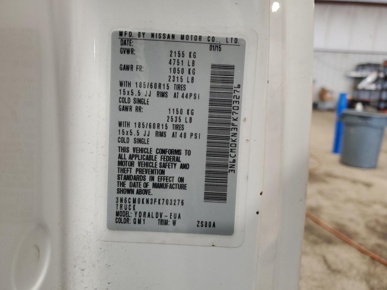 3N6CM0KN3FK703276 2015 Nissan Nv200 2.5S