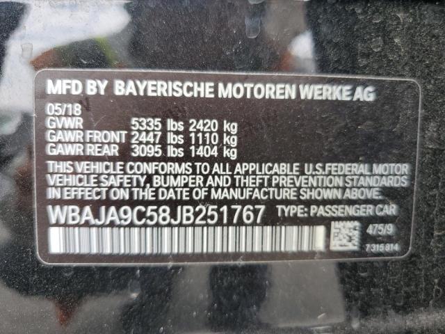 VIN WBAJA9C58JB251767 2018 BMW 5 Series, 530E no.12