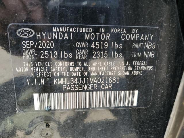 2021 Hyundai Sonata Hybrid VIN: KMHL34JJ1MA021681 Lot: 62186024