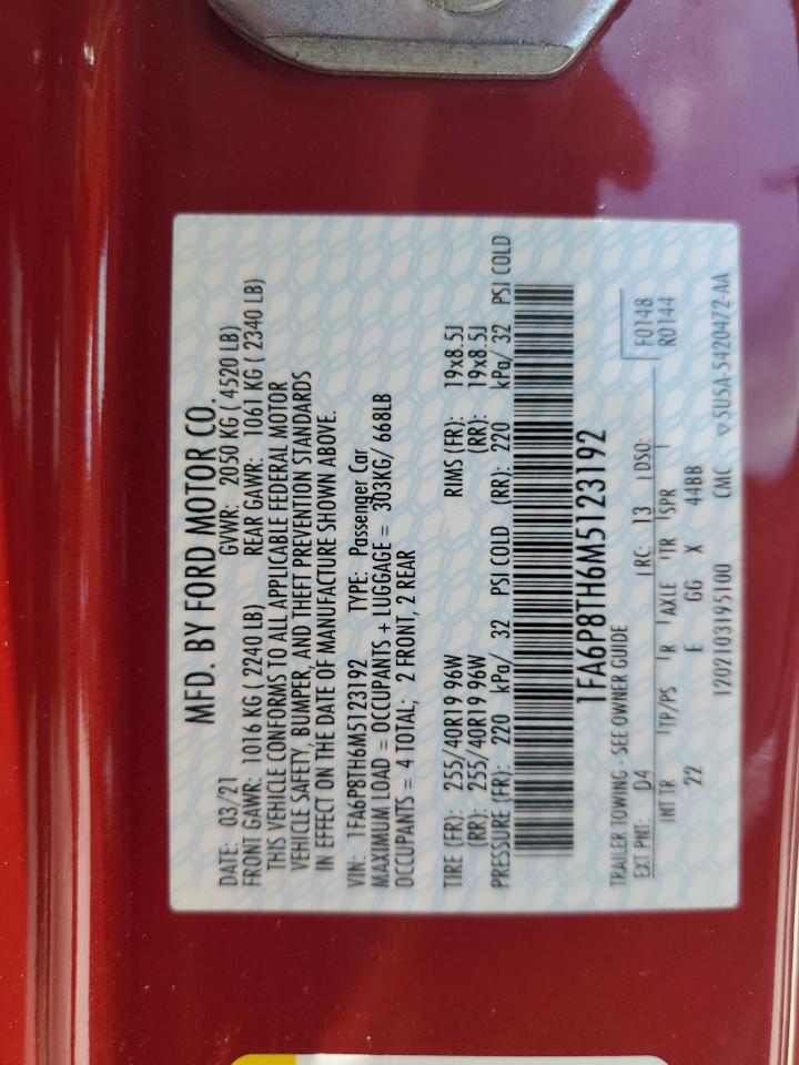 1FA6P8TH6M5123192 2021 Ford Mustang