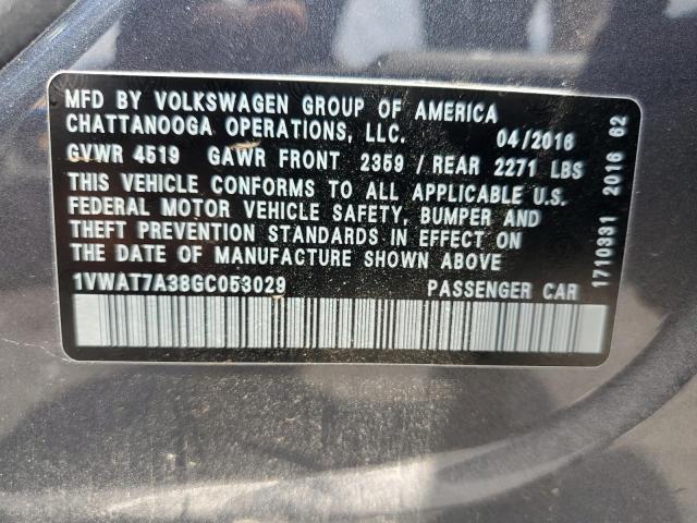 2016 VOLKSWAGEN PASSAT S - 1VWAT7A38GC053029