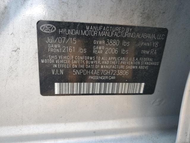 2016 HYUNDAI ELANTRA SE 5NPDH4AE7GH723806