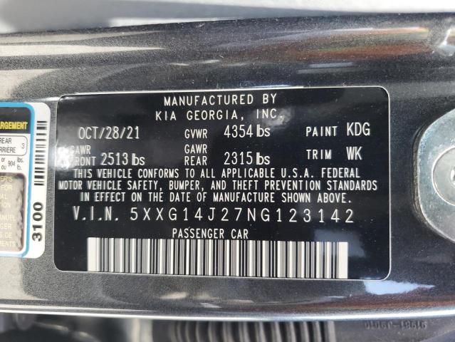 2022 Kia K5 Lxs VIN: 5XXG14J27NG123142 Lot: 60462274