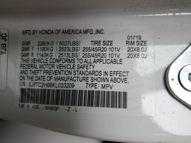 2019 Acura Rdx A-Spec VIN: 5J8TC2H68KL033209 Lot: 61394354