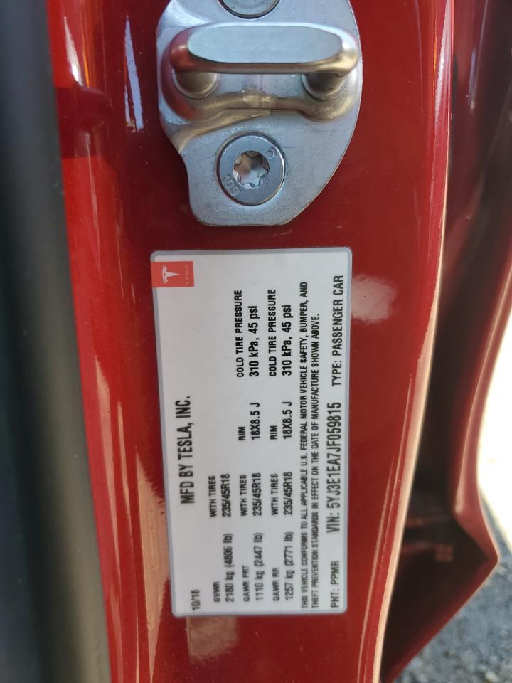 5YJ3E1EA7JF059815 2018 Tesla Model 3