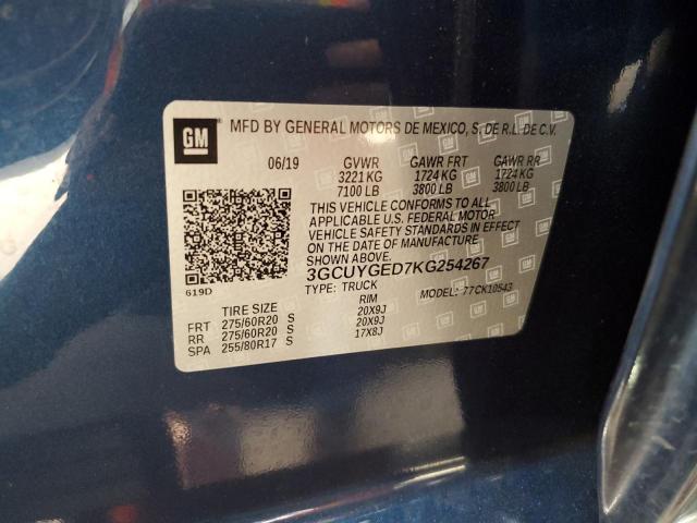 2019 CHEVROLET 1500 - 3GCUYGED7KG254267
