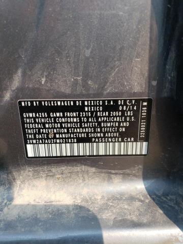 2015 VOLKSWAGEN GOLF TDI 3VW2A7AU2FM021838