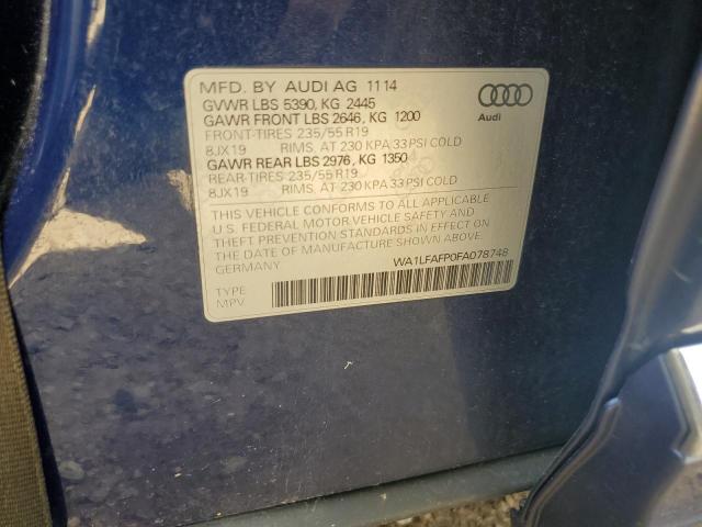 VIN WA1LFAFP0FA078748 2015 Audi Q5, Premium Plus no.12