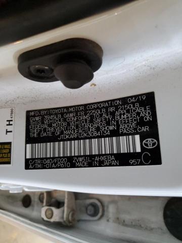 2019 TOYOTA PRIUS - JTDKARFU2K3084134
