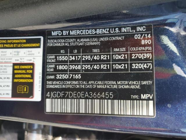 VIN 4JGDF7DE0EA366455 2014 Mercedes-Benz GL-Class, ... no.14