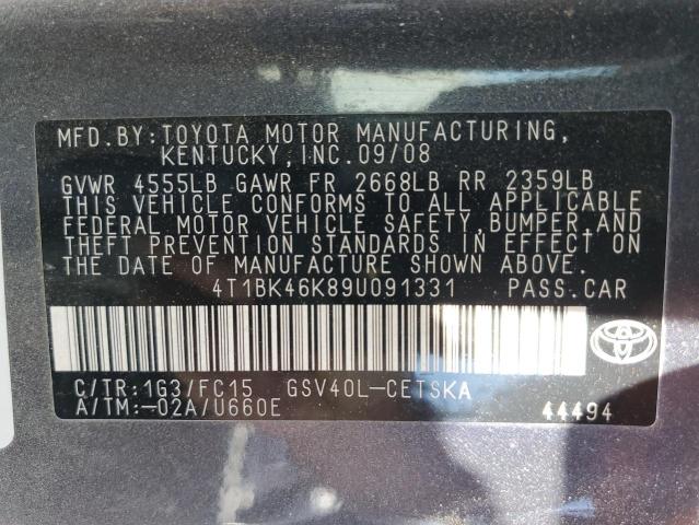 4T1BK46K89U091331 2009 Toyota Camry Se