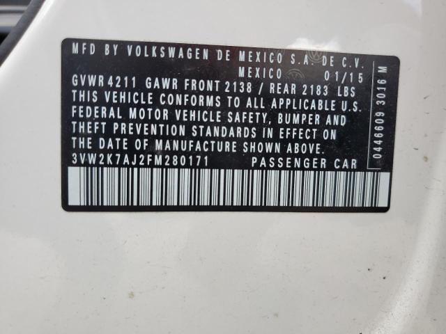 2015 VOLKSWAGEN JETTA BASE - 3VW2K7AJ2FM280171