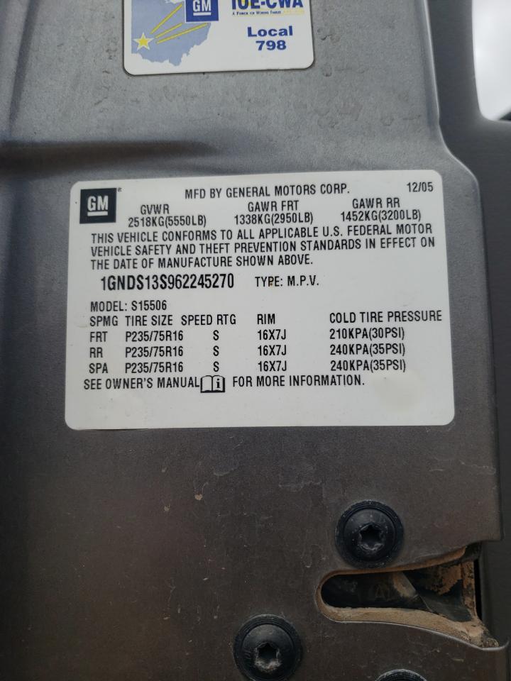 1GNDS13S962245270 2006 Chevrolet Trailblazer Ls