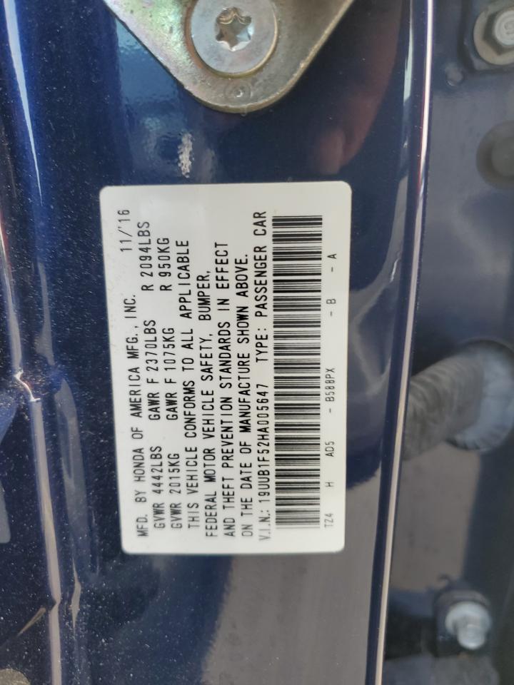 19UUB1F52HA005647 2017 Acura Tlx Tech
