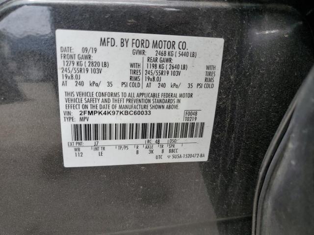 2019 FORD EDGE TITAN - 2FMPK4K97KBC60033