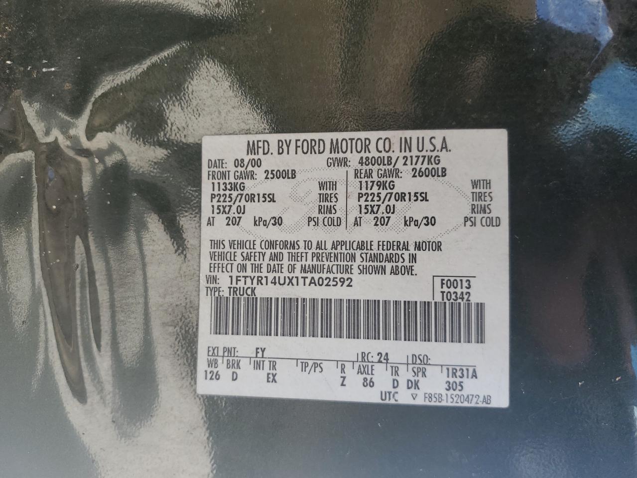 1FTYR14UX1TA02592 2001 Ford Ranger Super Cab