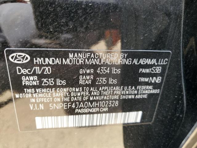 2021 Hyundai Sonata Sel VIN: 5NPEF4JA0MH102328 Lot: 63082814