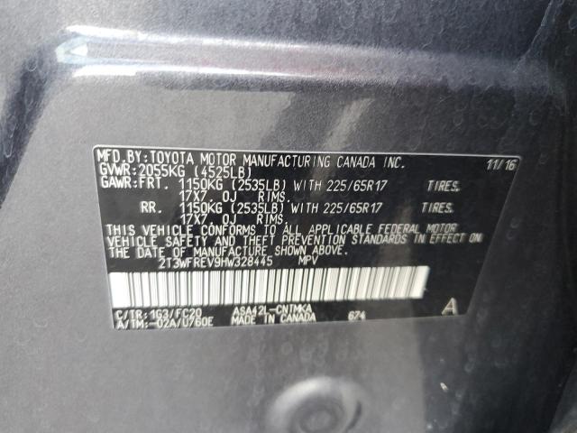 2017 Toyota Rav4 Xle VIN: 2T3WFREV9HW328445 Lot: 61289994