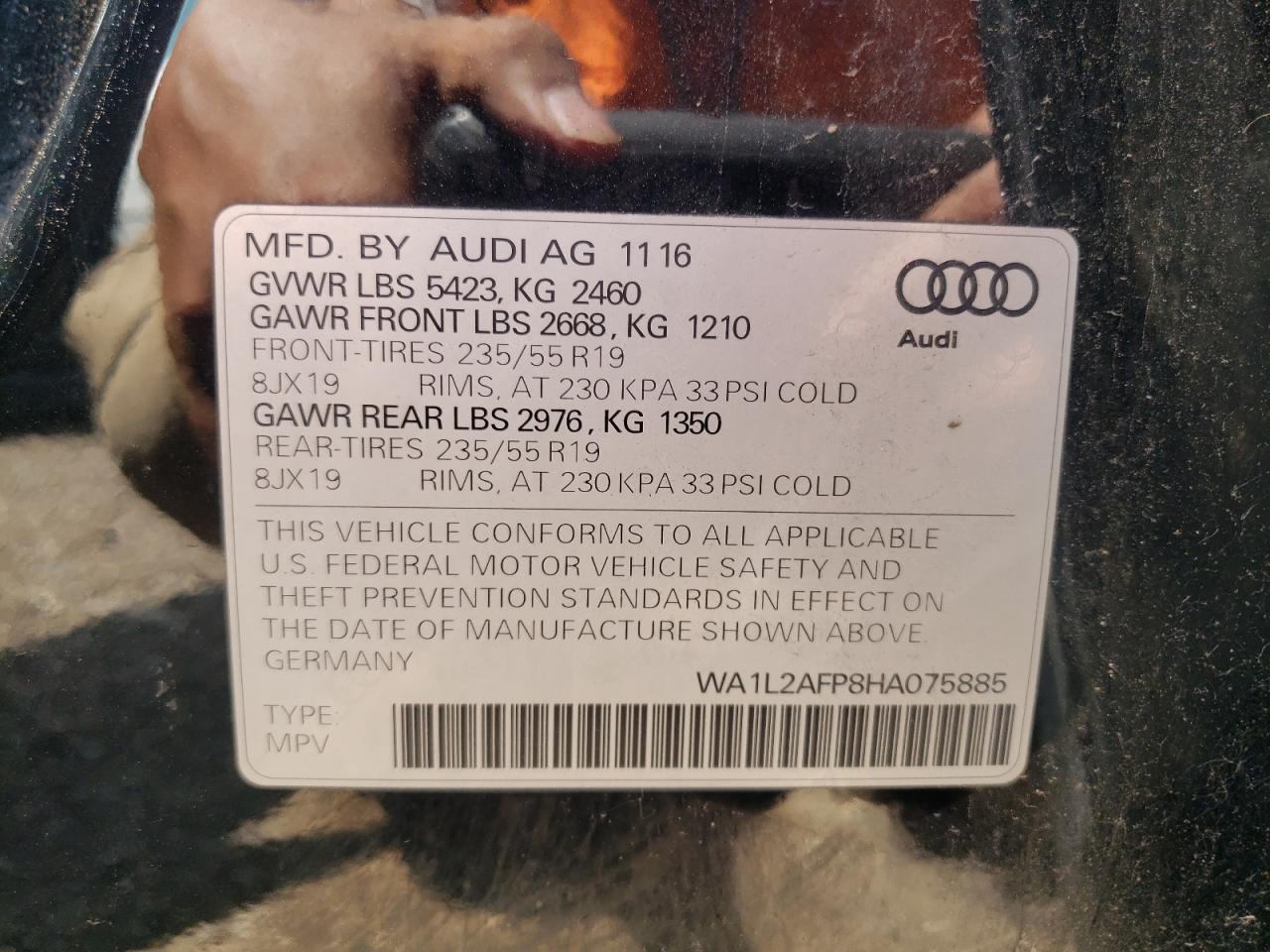 WA1L2AFP8HA075885 2017 Audi Q5 Premium Plus