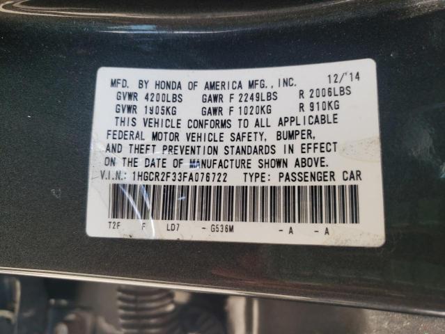2015 HONDA ACCORD LX - 1HGCR2F33FA076722