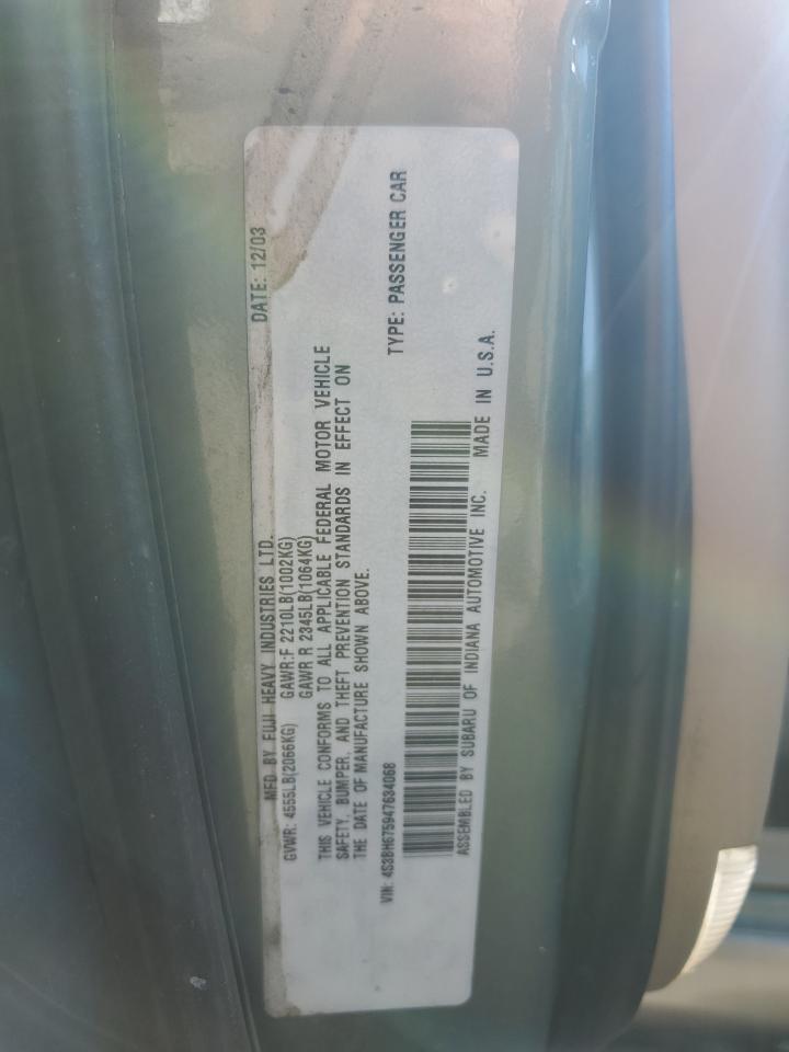 4S3BH675947634068 2004 Subaru Legacy Outback Awp