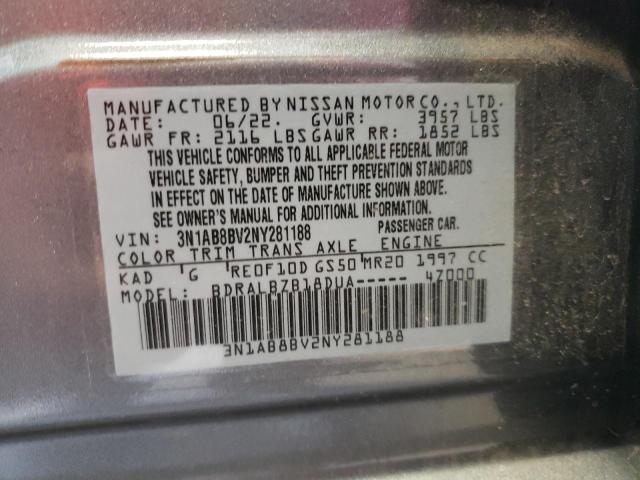 2022 Nissan Sentra S VIN: 3N1AB8BV2NY281188 Lot: 61425114