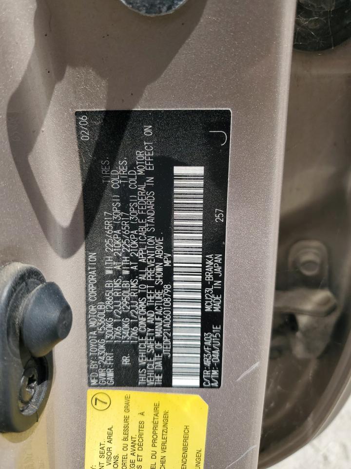 JTEDP21A060108798 2006 Toyota Highlander Limited