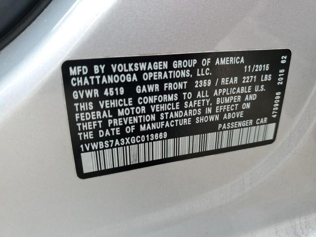 2016 VOLKSWAGEN PASSAT SE - 1VWBS7A3XGC013669