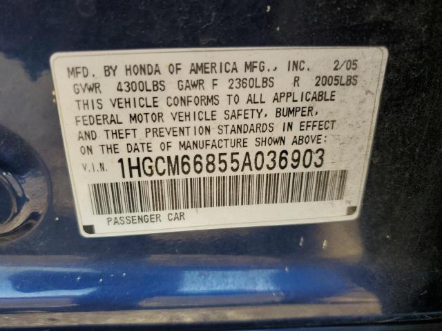 2005 Honda Accord Ex VIN: 1HGCM66855A036903 Lot: 62681484