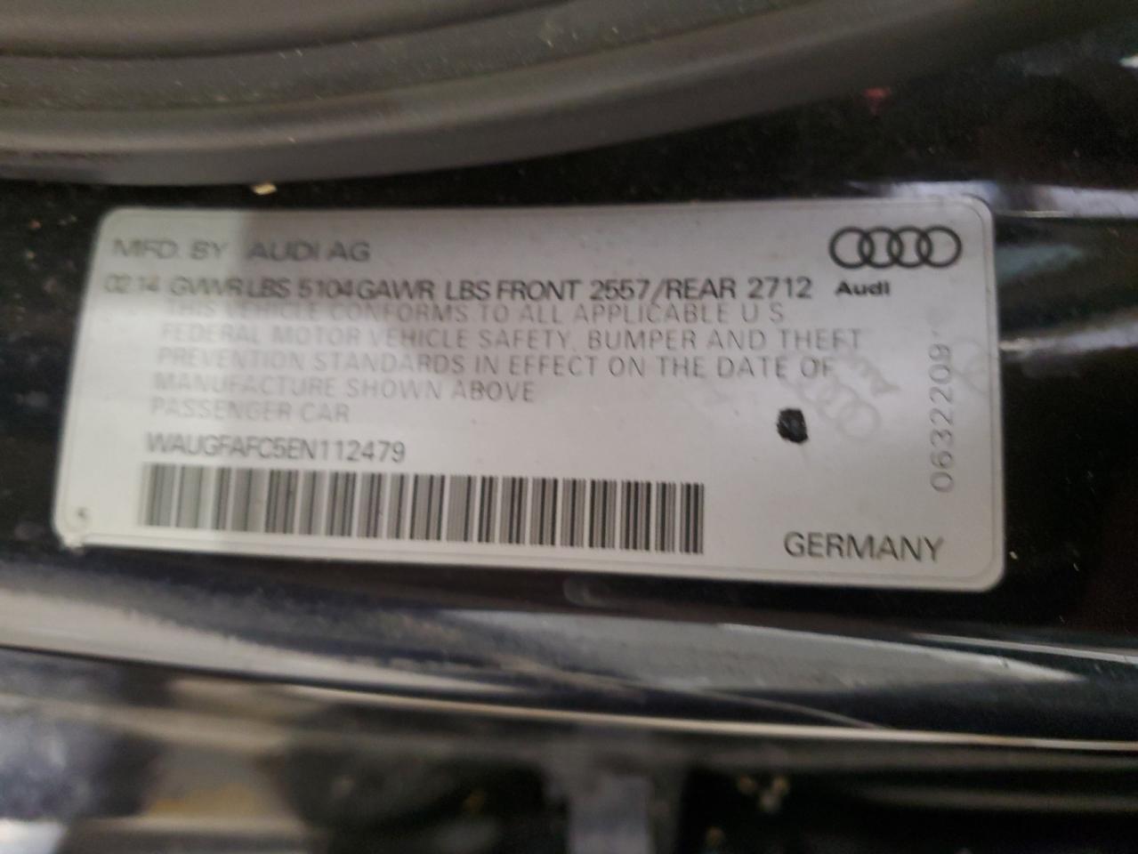 2014 Audi A6 Premium Plus vin: WAUGFAFC5EN112479