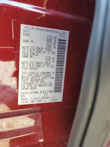 2022 INFINITI QX60 AUTOG 5N1DL1HT0NC331790