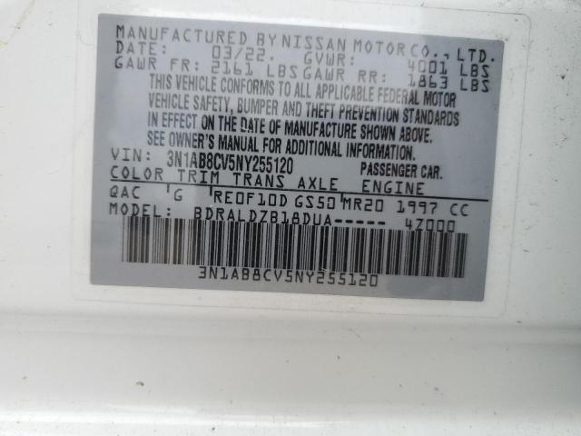 2022 Nissan Sentra Sv VIN: 3N1AB8CV5NY255120 Lot: 62653644