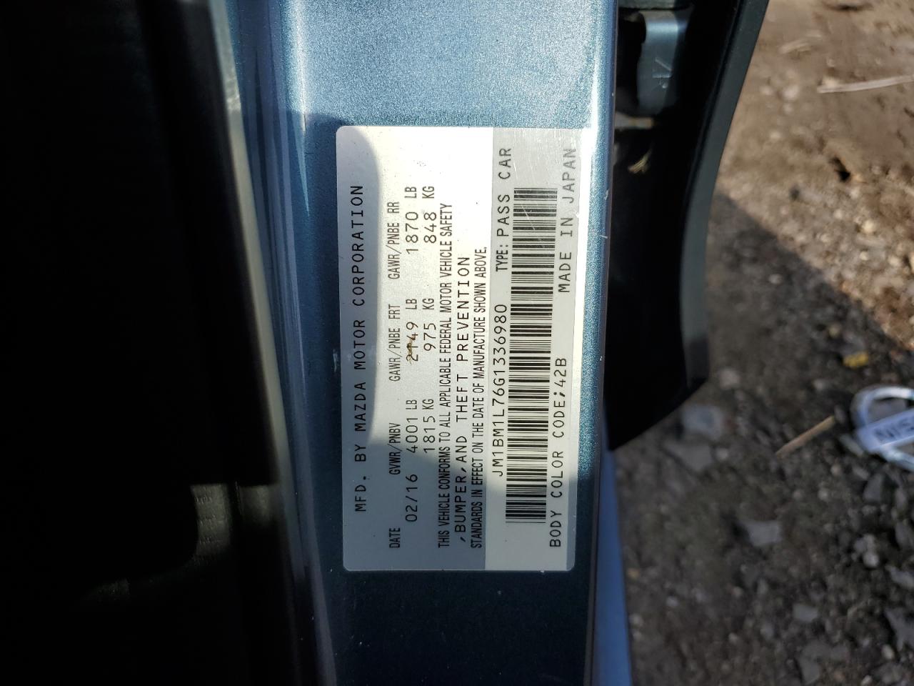 JM1BM1L76G1336980 2016 Mazda 3 Touring