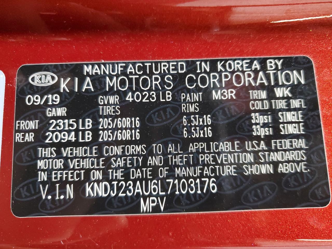 KNDJ23AU6L7103176 2020 Kia Soul Lx