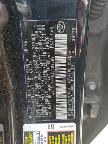 VIN 4T1B11HK8JU104582 2018 Toyota Camry, L no.12