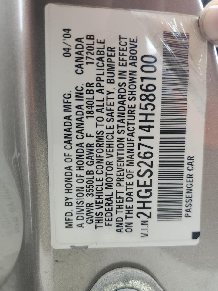2HGES26714H586100 2004 Honda Civic Ex