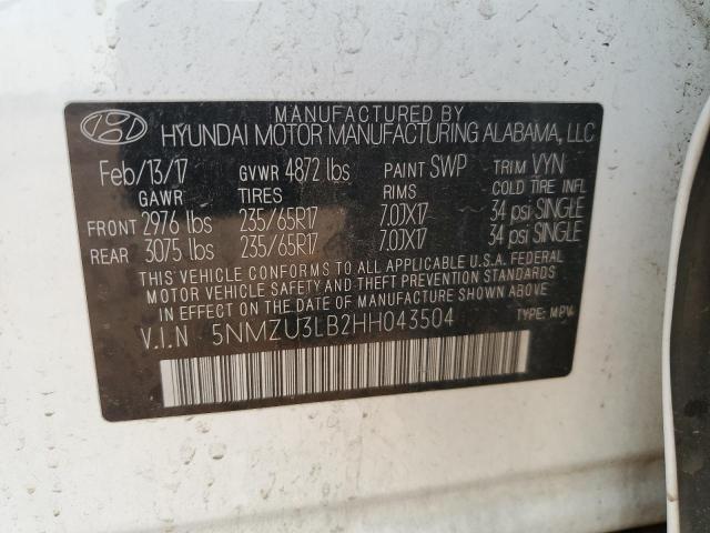 2017 HYUNDAI SANTA FE S - 5NMZU3LB2HH043504