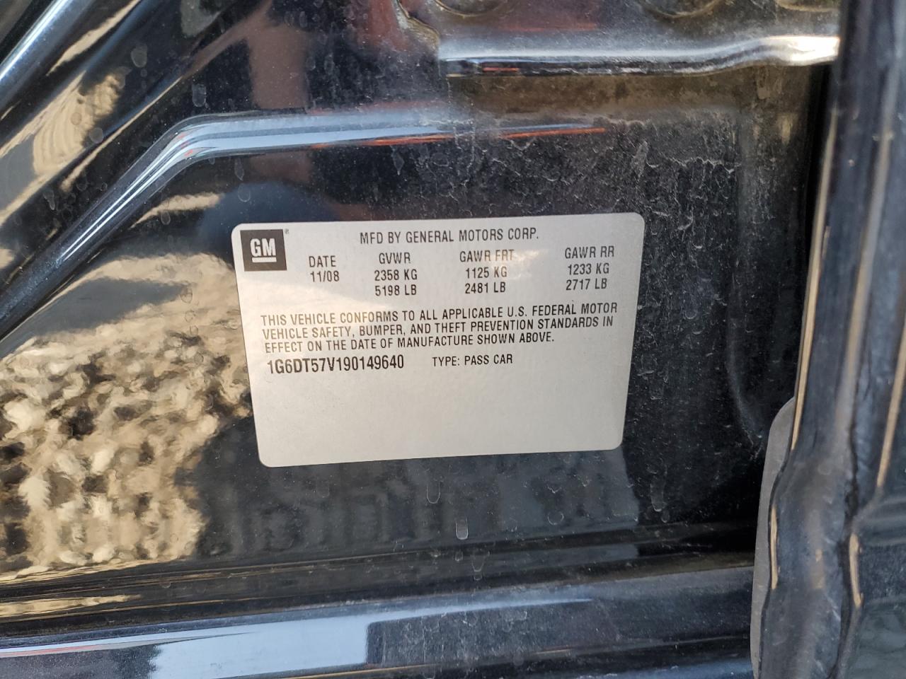 1G6DT57V190149640 2009 Cadillac Cts Hi Feature V6