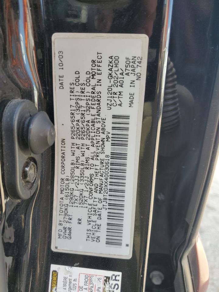 JTJBT20XX40030618 2004 Lexus Gx 470