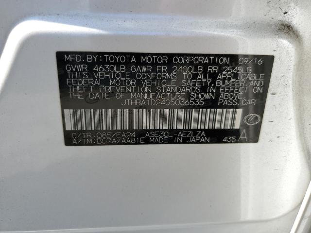 VIN JTHBA1D24G5036535 2016 LEXUS IS no.12