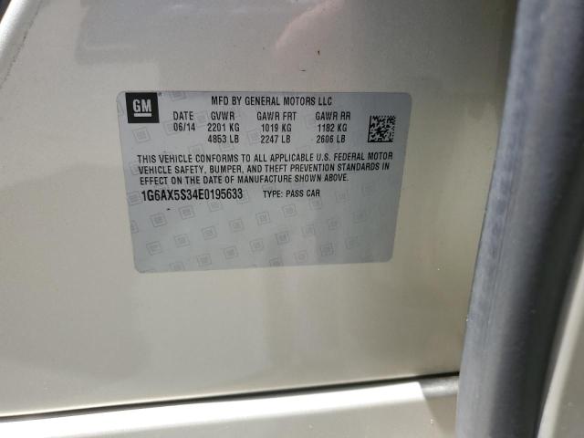 2014 Cadillac Cts Luxury Collection VIN: 1G6AX5S34E0195633 Lot: 62287384