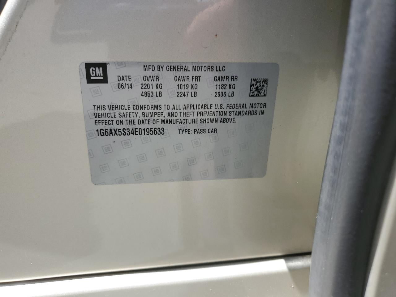 1G6AX5S34E0195633 2014 Cadillac Cts Luxury Collection