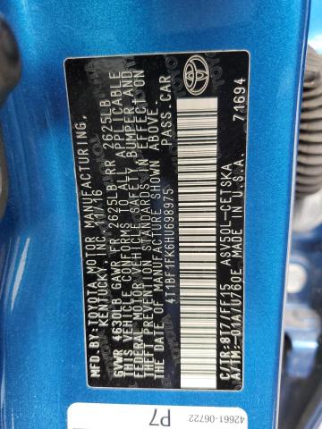 VIN 4T1BF1FK6HU698975 2017 Toyota Camry, LE no.13