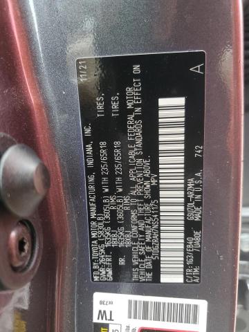 VIN 5TDGZRAH7NS541175 2022 Toyota Highlander, Xle no.13