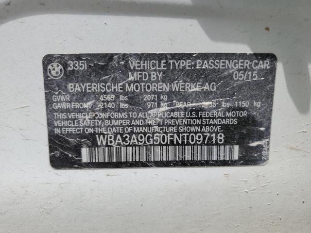 2015 BMW 335 I VIN: WBA3A9G50FNT09718 Lot: 61430484
