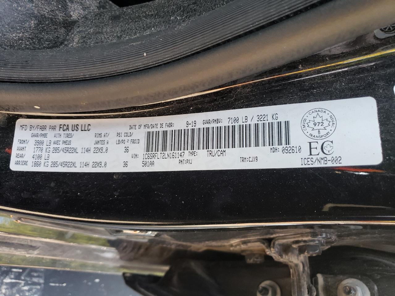 1C6SRFLT2LN161147 2020 Ram 1500 Rebel