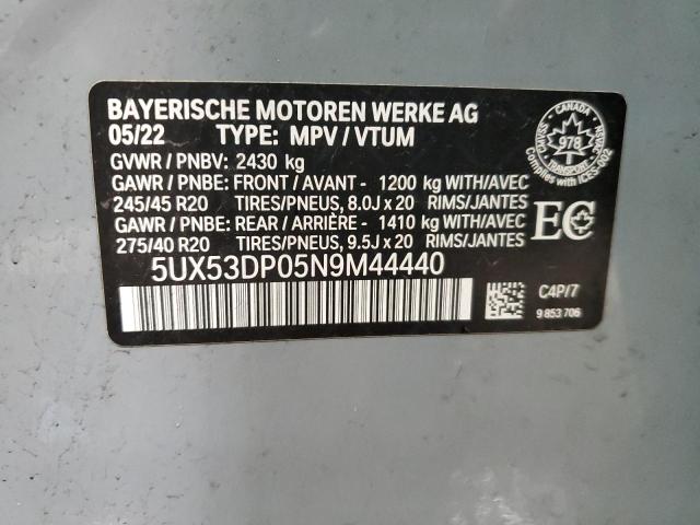 2022 BMW X3 XDRIVE3 - 5UX53DP05N9M44440