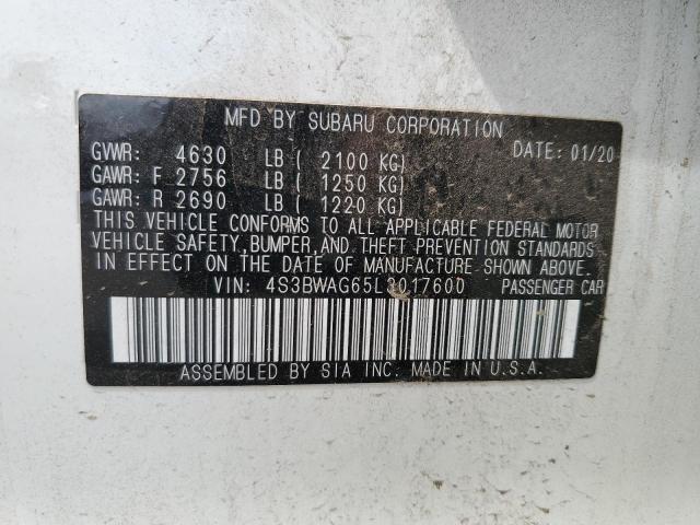 2020 SUBARU LEGACY SPO 4S3BWAG65L3017600