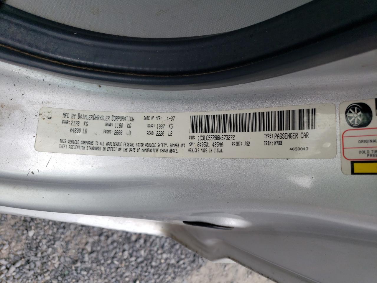 1C3LC55R88N573272 2008 Chrysler Sebring Touring