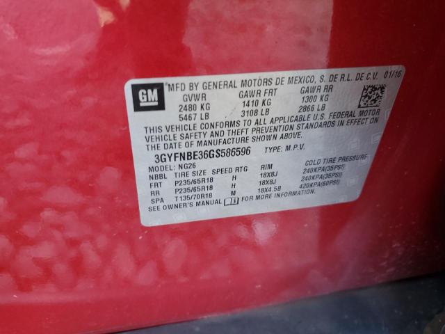 2016 Cadillac Srx Luxury Collection VIN: 3GYFNBE36GS586596 Lot: 61459584